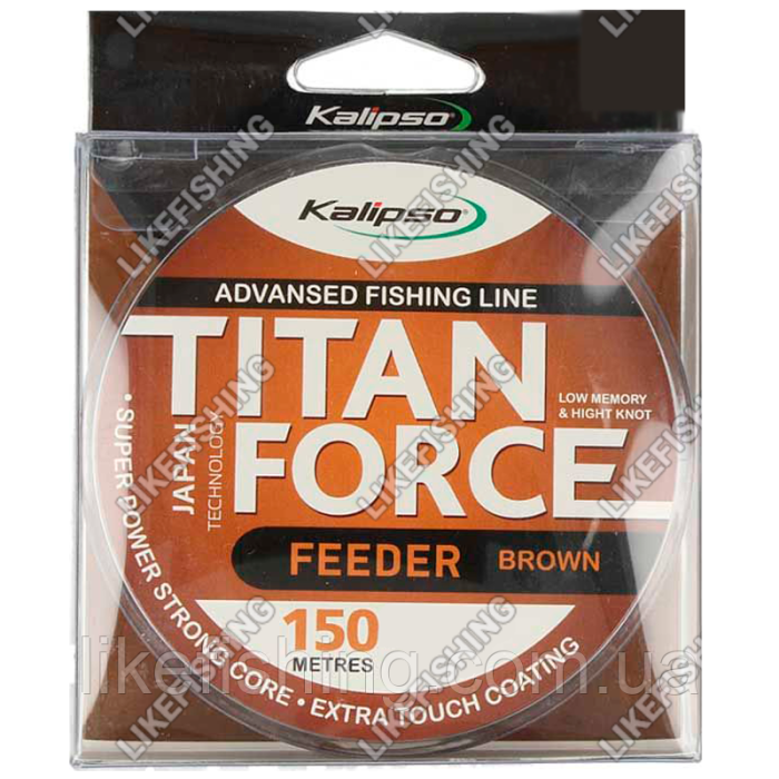 Леска 0.35 мм 150 м 13.3 кг Kalipso Titan Force Feeder Brown