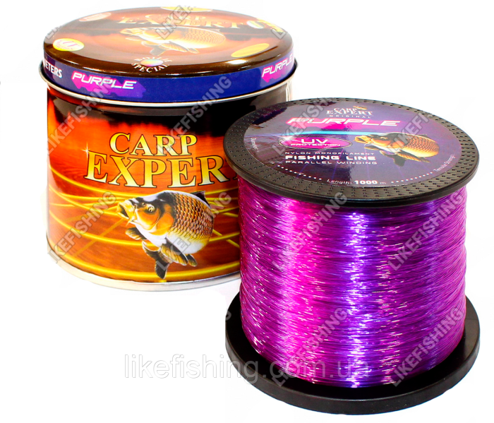 Леска 0.35 мм 1000 метров 14.9 кг Carp Expert UV Purple