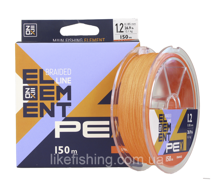 Шнур 3 PE 150 м Zeox Element X4 OR