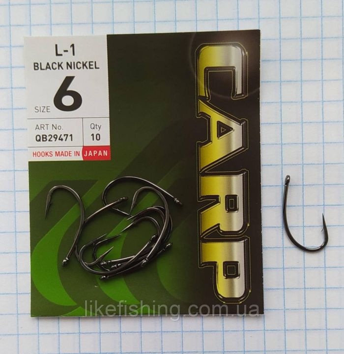Крючки Hayabusa Carp L-1 Black Nickel №6