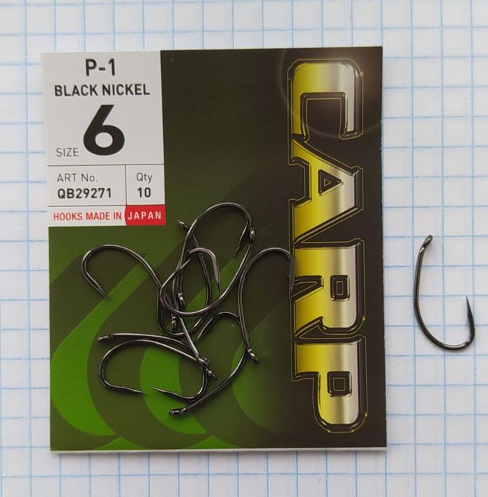Крючки Hayabusa Carp P-1 Black Nickel №6