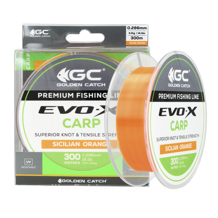 Леска GC EVO-X Carp 0,410 мм 300 м 15.6 кг Sicilian Orange
