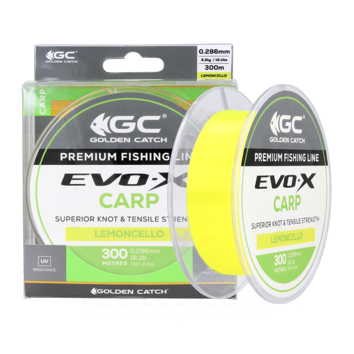 Леска GC EVO-X Carp 0,331 мм 300 м 10.7 кг Lemoncello