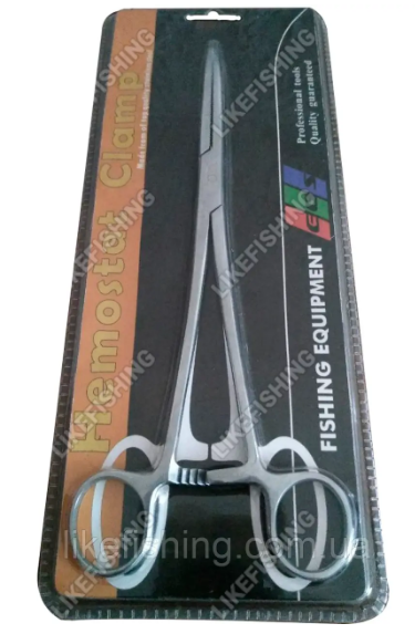 EOS затискач вигнутий для вилучення гачків 22 см (нержавіюча сталь)
