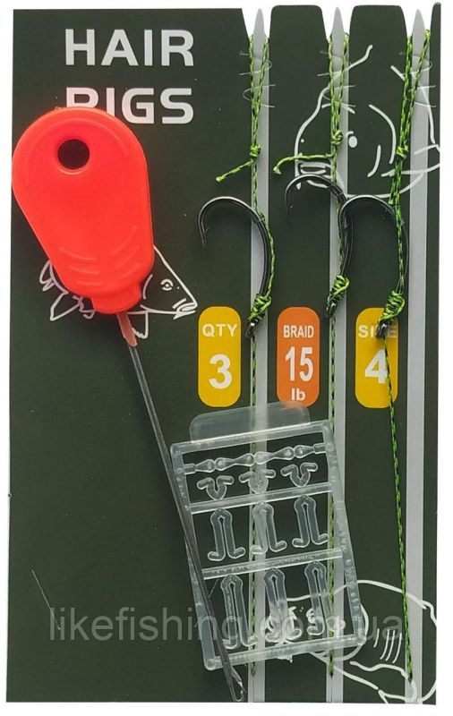 Набор бойловых поводков Weida Hair Rigs крючки №4