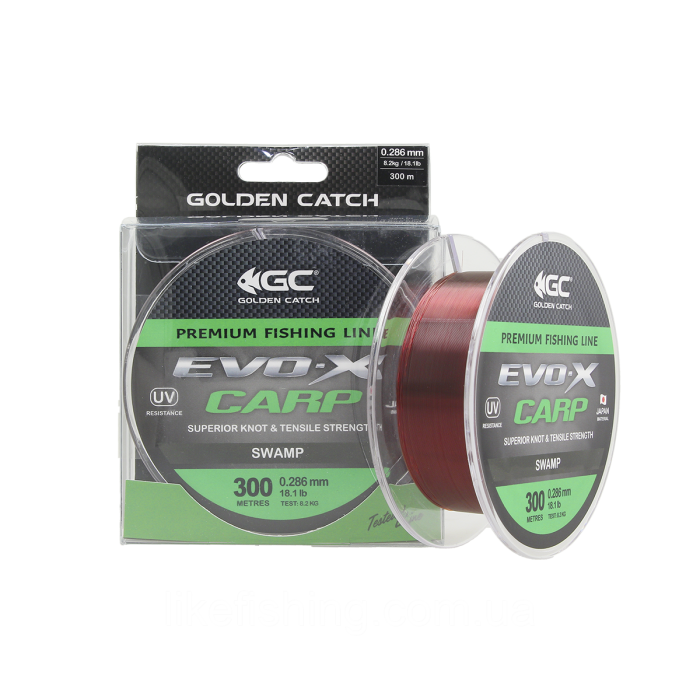 Леска GC EVO-X Carp 0,410 мм 300 м 15.6 кг Swamp