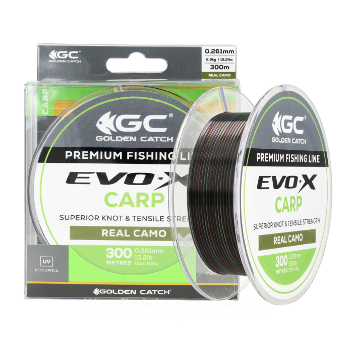 Леска GC EVO-X Carp 0,410 мм 300 м 15.6 кг Real Camo