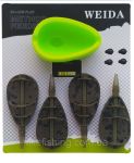 Набор кормушек 4 шт 30 гр Inline Method Feeder Weida с пресс-формой