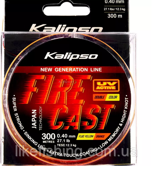 Леска Kalipso Fire Cast FYO 300 m 0.25 mm double color