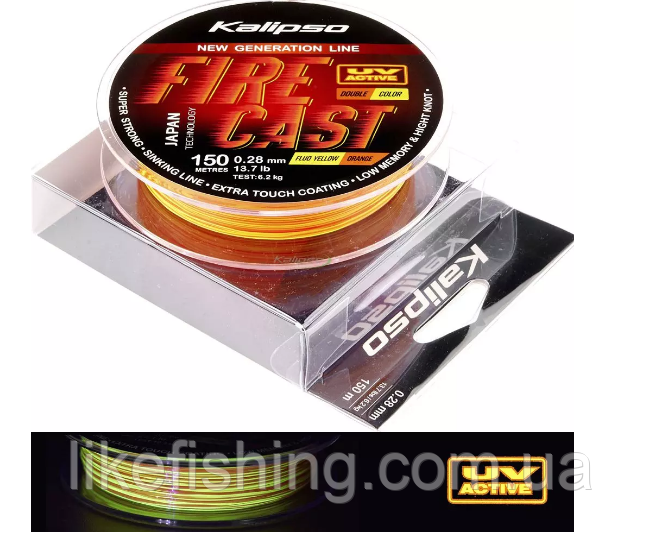 Леска Kalipso Fire Cast FYO 150 m 0.28 mm double color