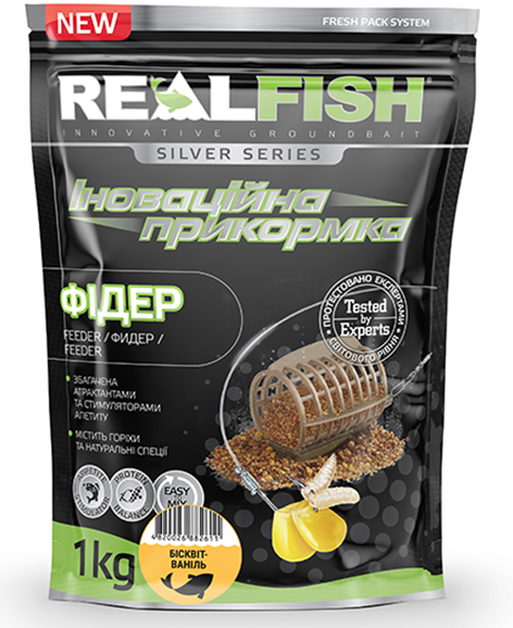 Прикормка RealFish фидер бисквит ваниль 1 кг