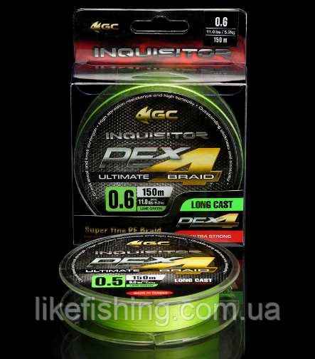 Шнур 1.5 PE 150 м 11 кг GC Inquisitor X4 LG