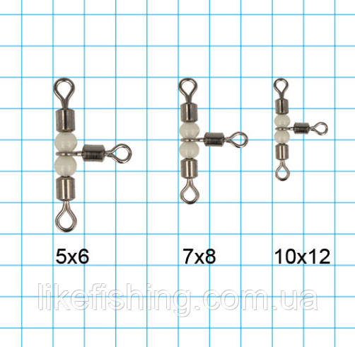 Вертлюг GC тройной с бусинками 1046BN №7х8