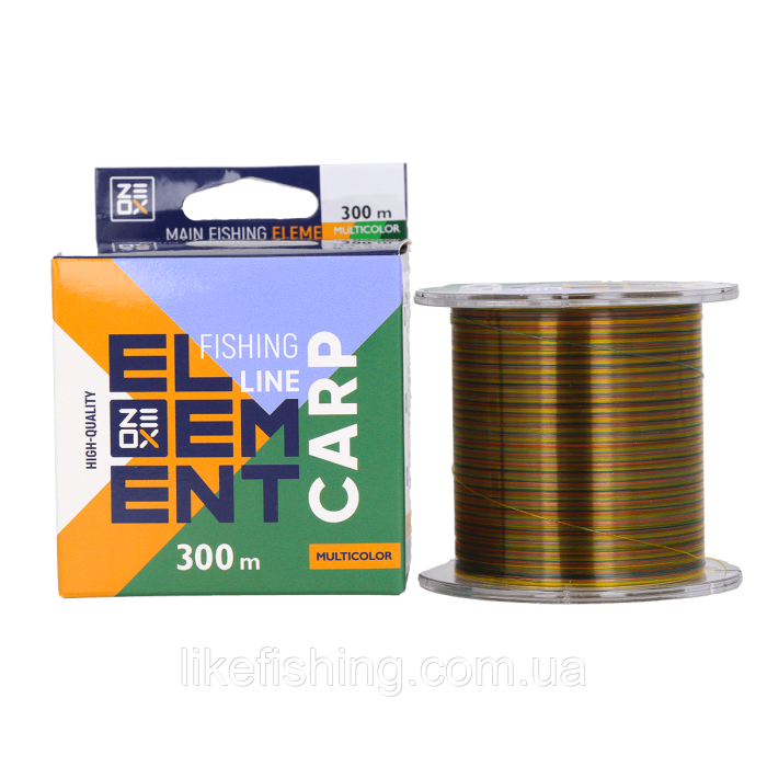 Леска 300 м 0.309 мм ZEOX Element Carp Line Multicolor