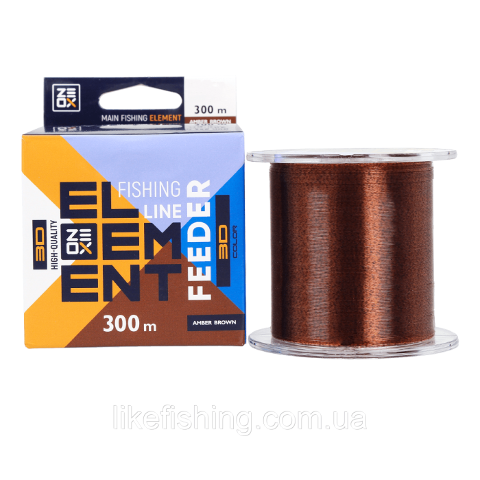 Леска 300 м 0.330 мм ZEOX 3D Element Feeder Amber Brown