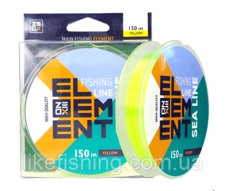 Леска 150 м 0.285 мм ZEOX Element Sea Line Yellow