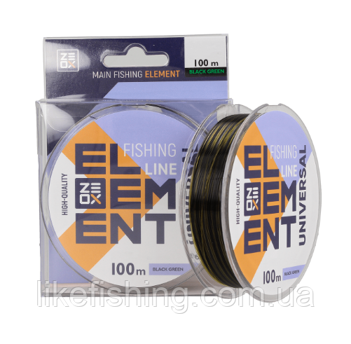 Леска 100 м 0.405 мм ZEOX Element Universal Line Black Green