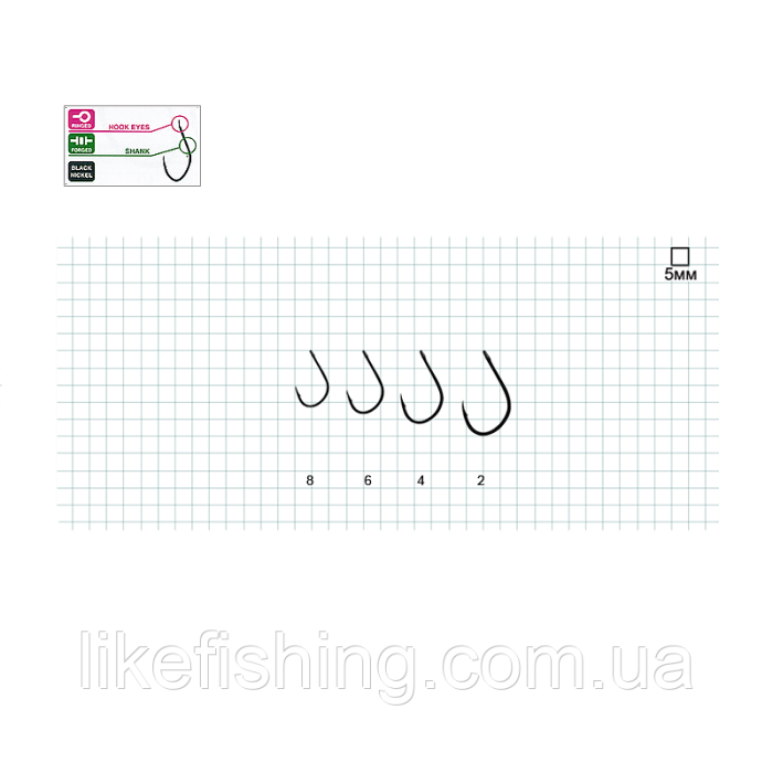 Крючки Hayabusa Carp K-1 Black Nickel №8 (10шт)