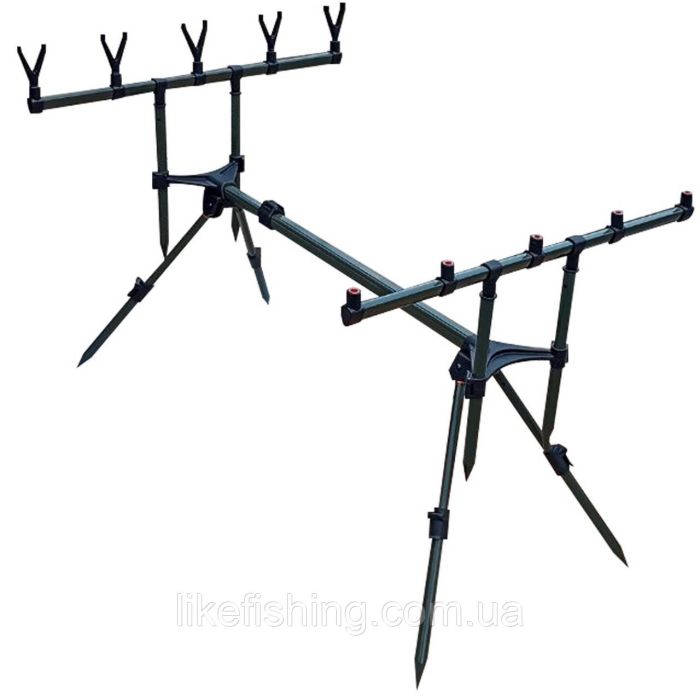 Рід-під 5 вудилищ Weida з рогачами зелений