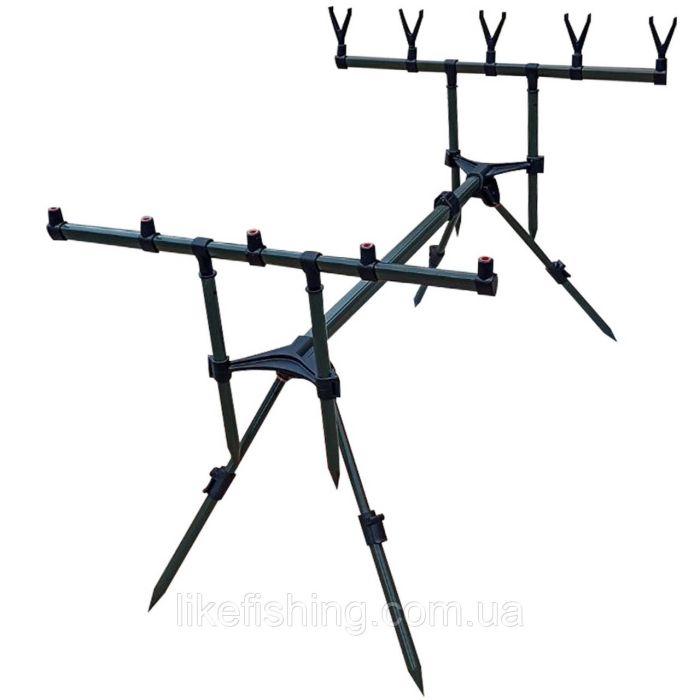 Рід-під 5 вудилищ Weida з рогачами зелений