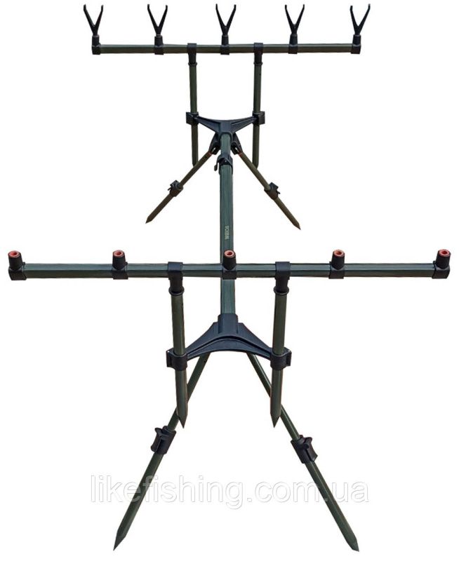 Рід-під 5 вудилищ Weida з рогачами зелений