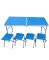 Стол туристический алюминиевый складной 120*60 + 4 стула синий