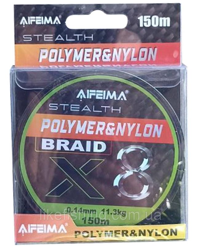 Шнур 0.08 мм 150 м 7.27 кг Х8 Feima Fluo Green