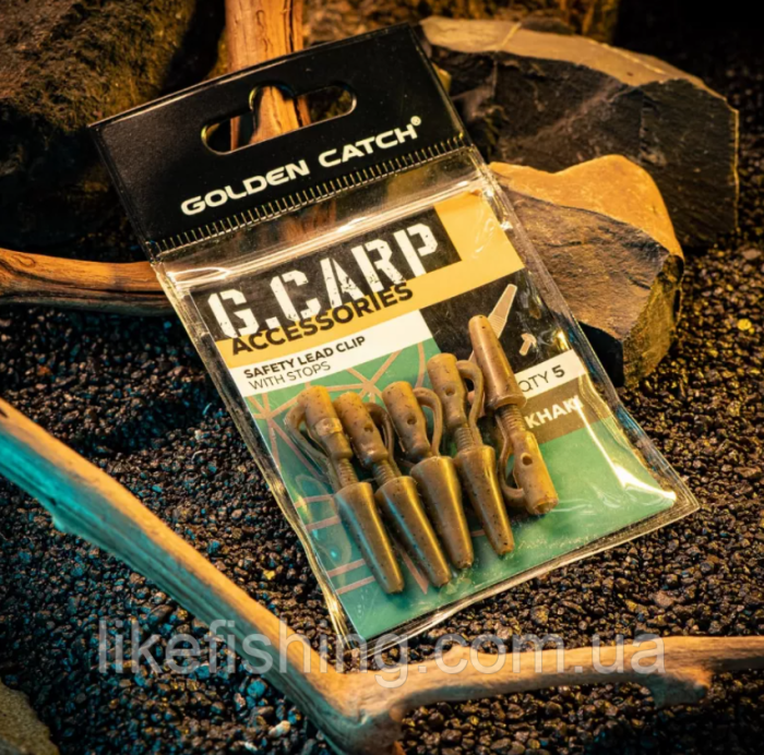 КліпсаGC G.Carp Safety Lead Clip With Stops (5шт) Khaki