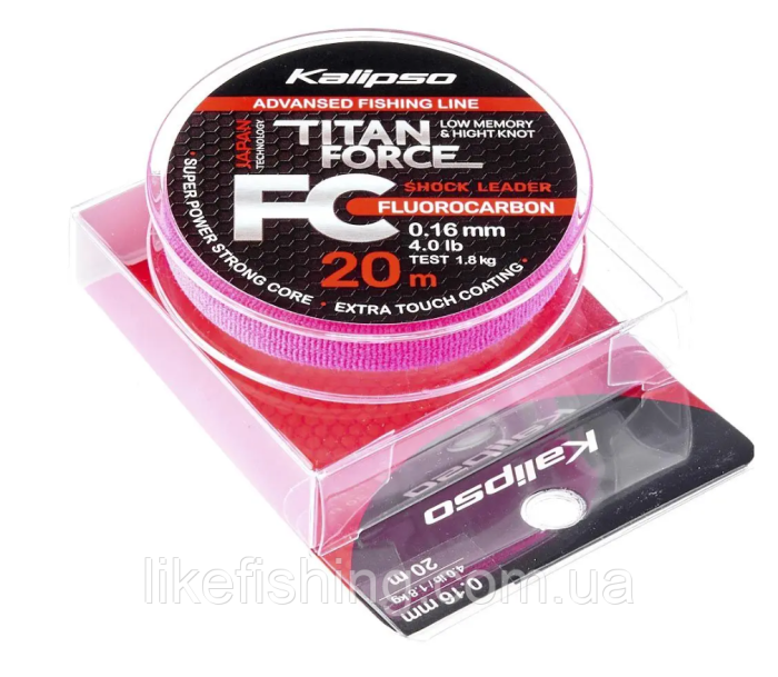 Флюорокарбон 20м 0.22мм Kalipso Titan Force FC Leader