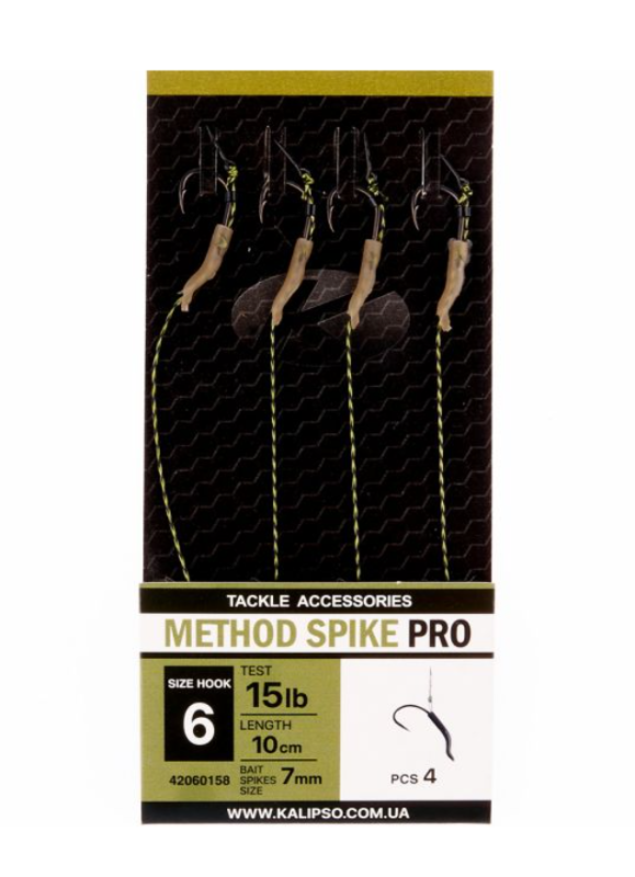 Готовый поводок 10см №6(4шт) Kalipso Method spike pro