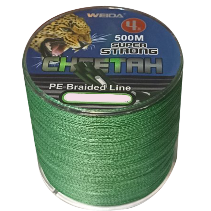 Шнур 0.12 мм 500 м 4.8 кг PE X4 Cheetah Weida Green