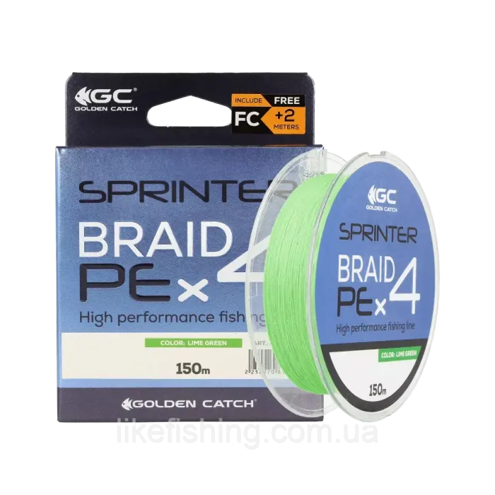 Шнур GC Sprinter PE X4 150м Lime Green #1.2