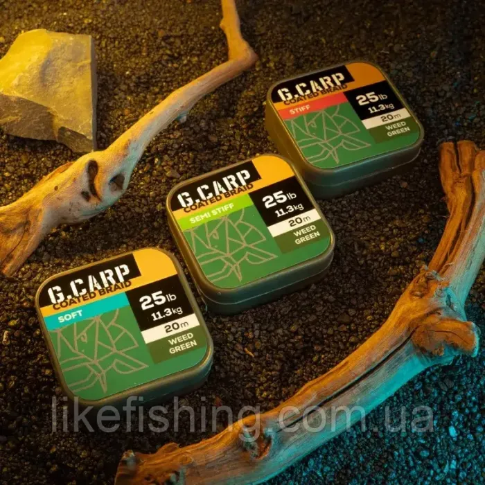 Поводочний матеріал в обплетенні GC G. Carp Coated Braid Stiff 20м 25lb Brown
