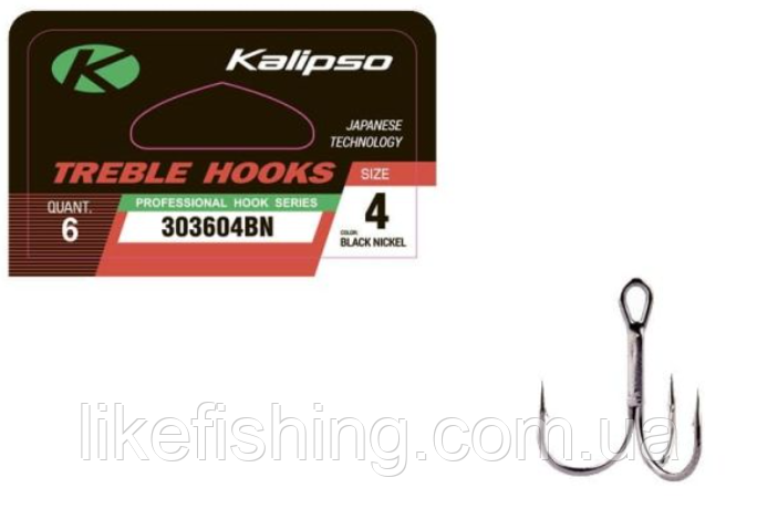 Крючок тройник Kalipso Treble 303604BN №4 6шт