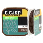 Поводочный материал в оплетке GC G.Carp Coated Braid Semi Stiff 20м 15lb Brown