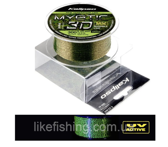 Леска 150м 0.30мм Kalipso Mystic 3D Green