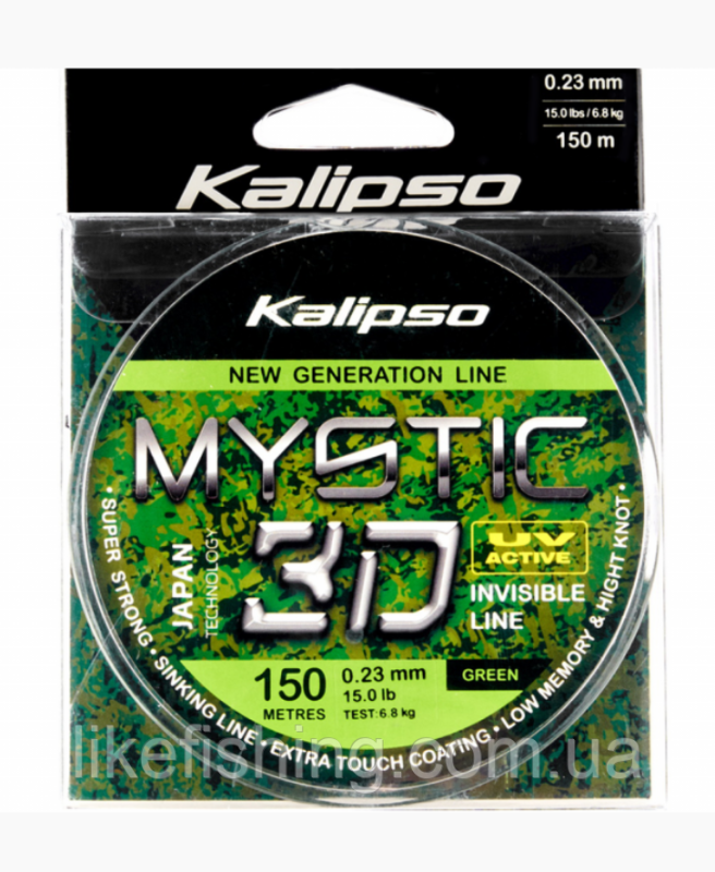 Леска 150м 0.30мм Kalipso Mystic 3D Green