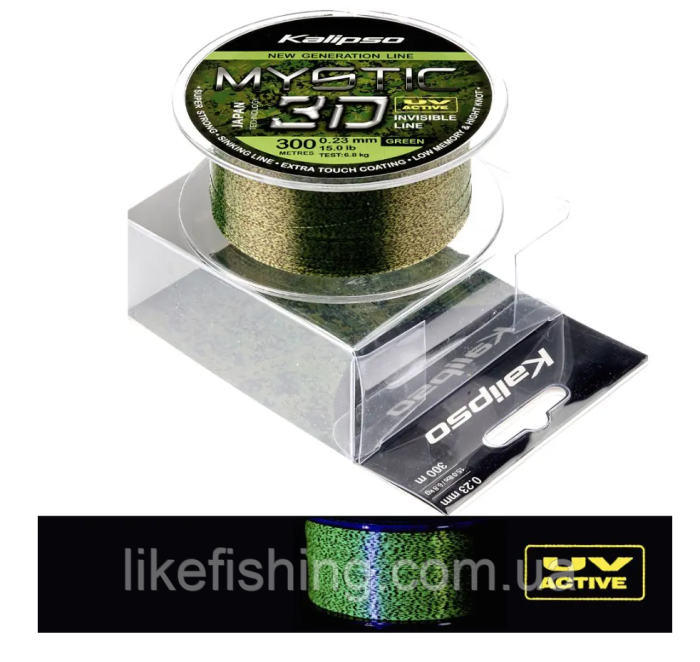 Леска 300м 0.23мм Kalipso Mystic 3D Green