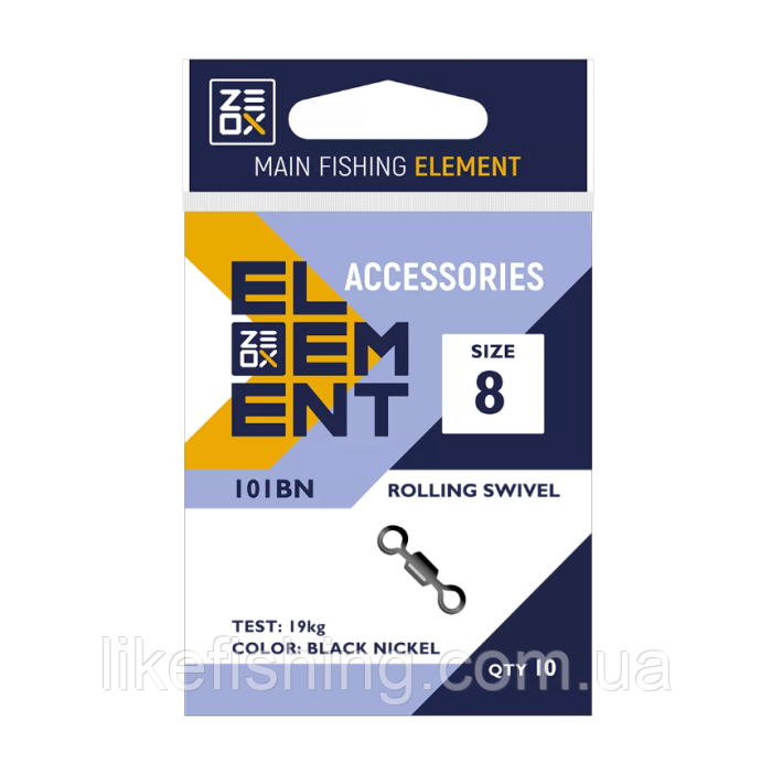 Вертлюг №10(10шт) ZEOX Rolling Swivel 101BN
