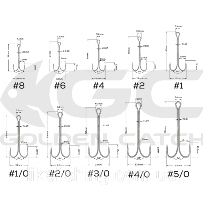 Крючок №2/0 (6шт) GC двойник Long L2037BN