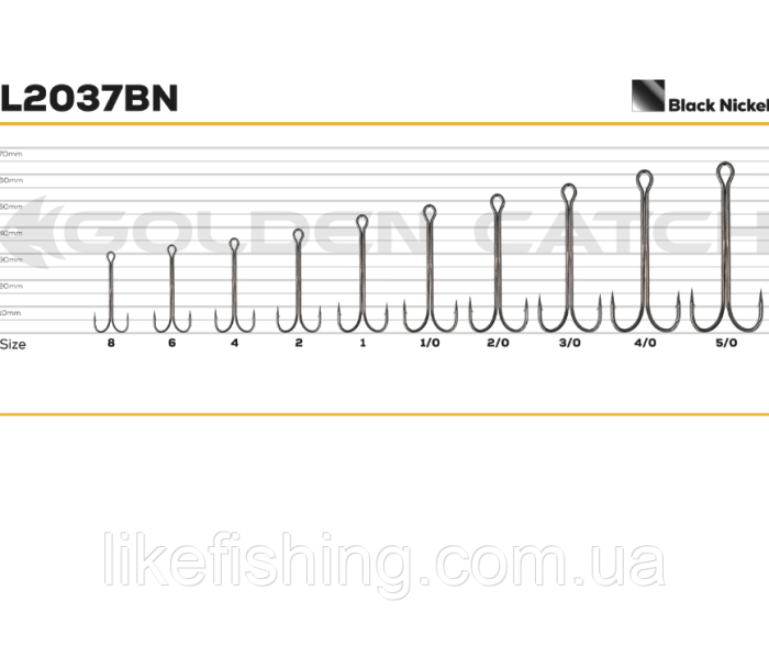 Крючок №2/0 (6шт) GC двойник Long L2037BN