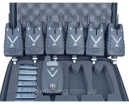 Набір сигналізаторів клювання 6+1 пейджер Shark з бічними фіксаторами вудилища