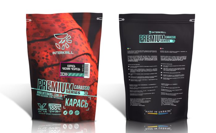 Прикормка INTERKRILL Карась-Чеснок-Чабрец 1кг