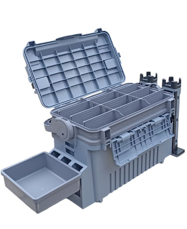 Ящик Multi Box Kaida для спиннинговой ловли с держателями удилищ - рыболовный ящик