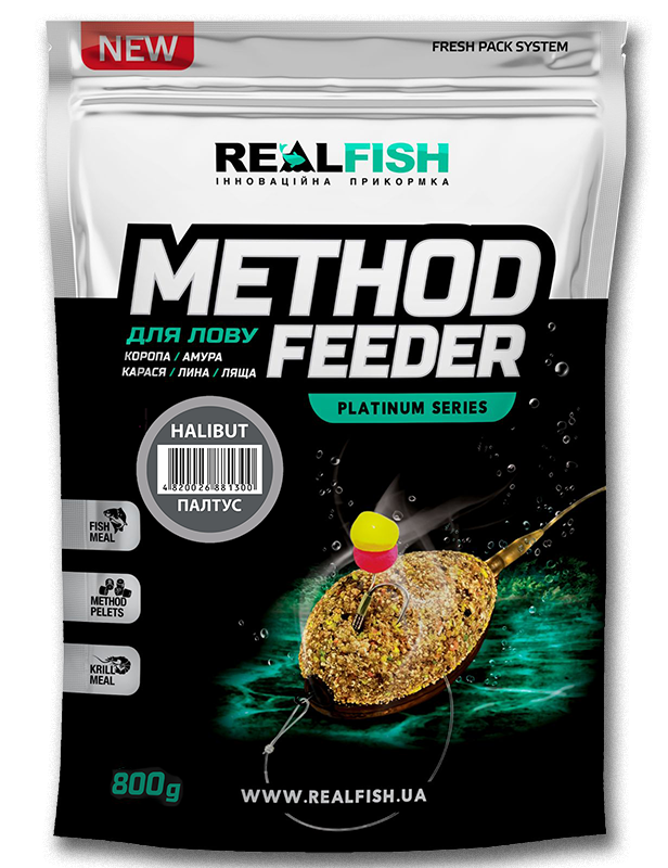 Прикормка Realfish Метод Фидер Палтус 800 г