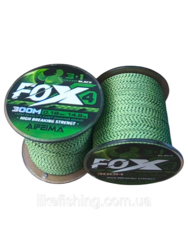 Шнур рыболовный 0.30 мм 300 м 29.4 кг X4 FOX Feima