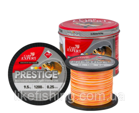 Леска 0.25 mm 1200 м 9.5 кг Multicolor Prestige Teflon Carp Expert