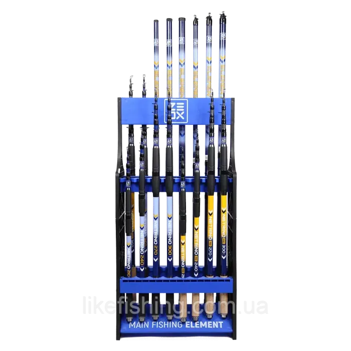 Стенд двухсторонний Zeox под 16 удилищ (подставка-витрина)