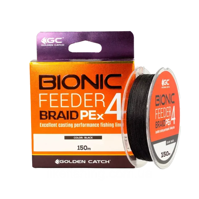 Шнур 0.128 мм 150 м PE 0.6 GC Bionic Feeder x4 Black
