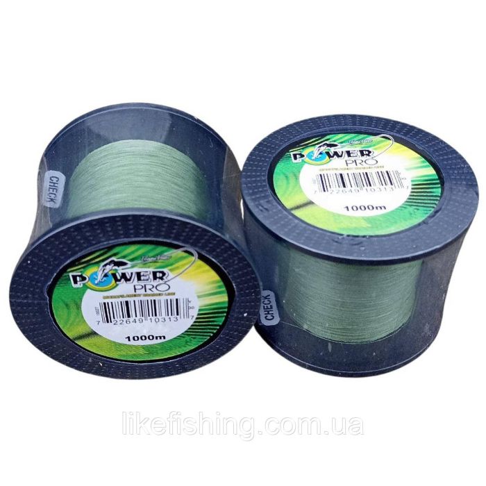 Шнур 0.25 мм 1000 м 21.2 кг PE X4 Power Pro Green